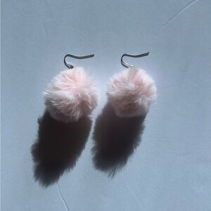 Pink Fluffy Earrings